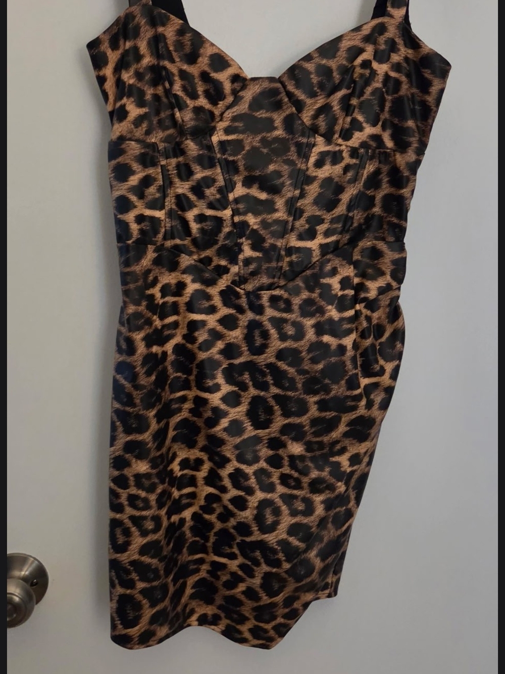 Leopard Print Sheath Dress - Brown/Black